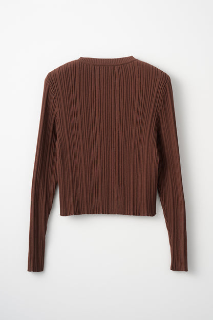 Bowtie rib ensemble knit(Chocolate)