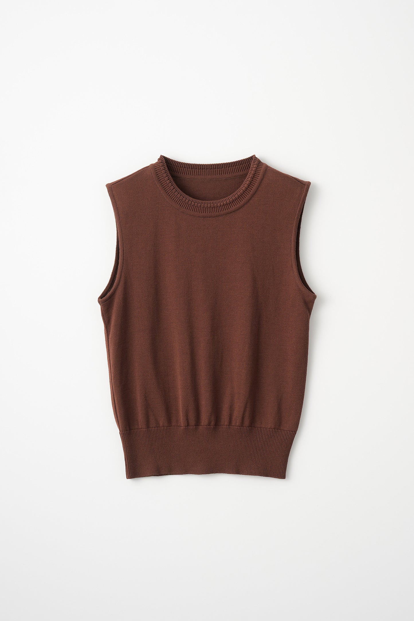 Bowtie rib ensemble knit(Chocolate)