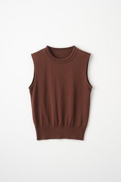 Bowtie rib ensemble knit(Chocolate)