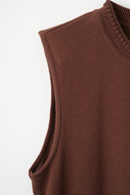 Bowtie rib ensemble knit(Chocolate)