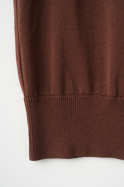 Bowtie rib ensemble knit(Chocolate)