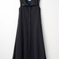 Stand neck flowing  dress(Dark navy)