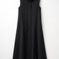 Stand neck flowing  dress(Charcoal Black)