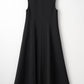 Stand neck flowing  dress(Charcoal Black)