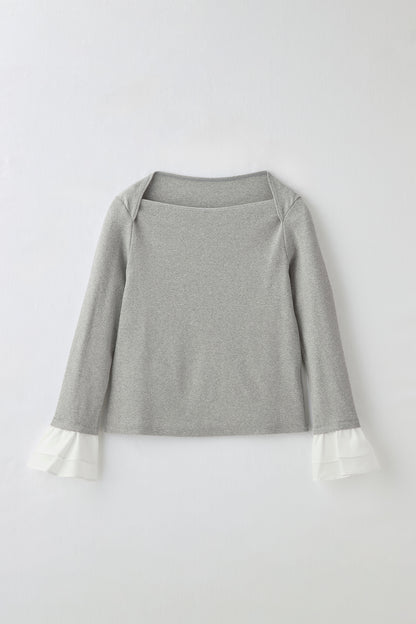 Cream frill tops（Gray）