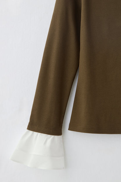 Cream frill tops（Khaki）
