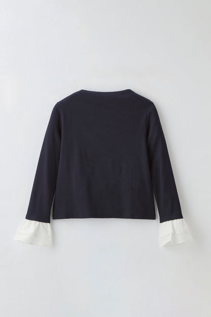 Cream frill tops（Navy）