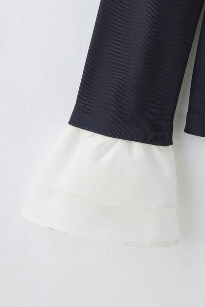 Cream frill tops（Navy）