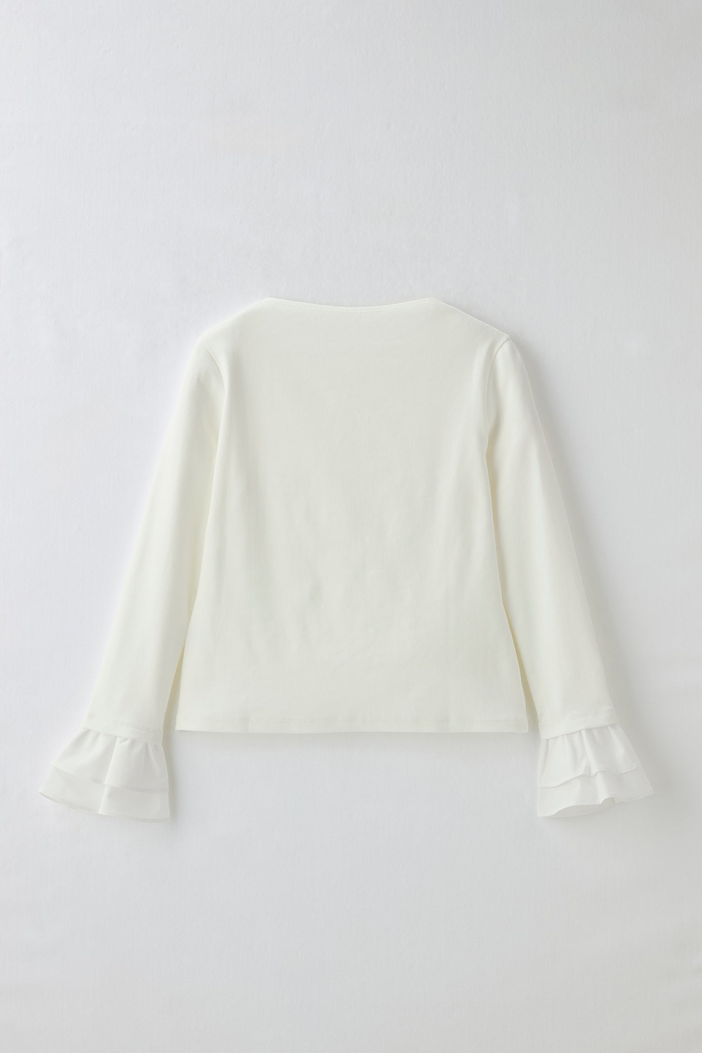 Cream frill tops（White）