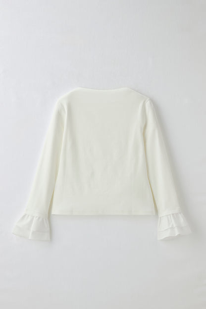 Cream frill tops（White）