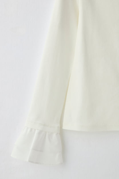Cream frill tops（White）