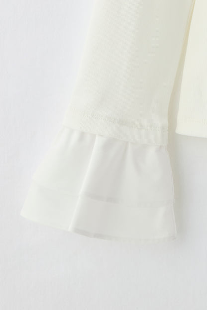 Cream frill tops（White）