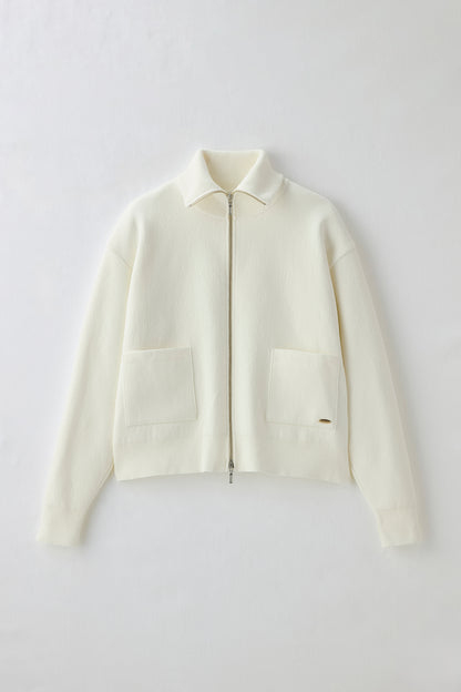 Soft touch zip up（White）