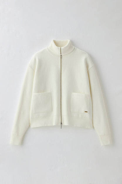 Soft touch zip up（White）