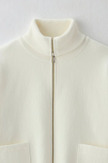 Soft touch zip up（White）