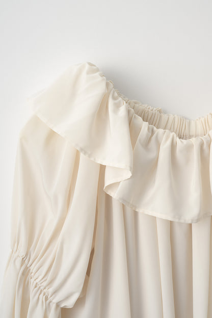 Cascade gather tops（Cream）