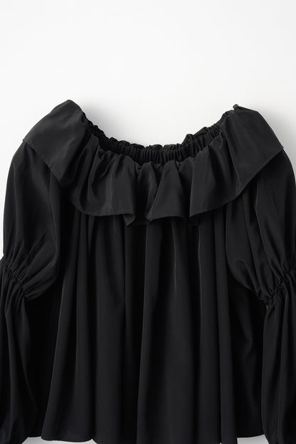 Cascade gather tops（Black）