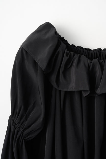 Cascade gather tops（Black）