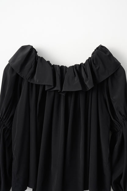 Cascade gather tops（Black）