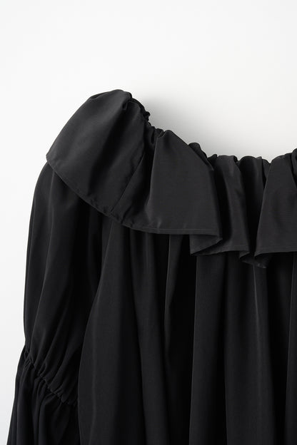 Cascade gather tops（Black）