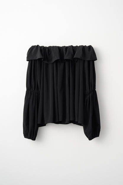 Cascade gather tops（Black）