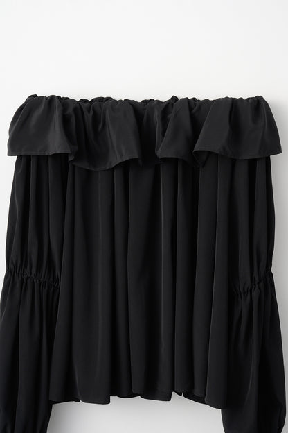 Cascade gather tops（Black）