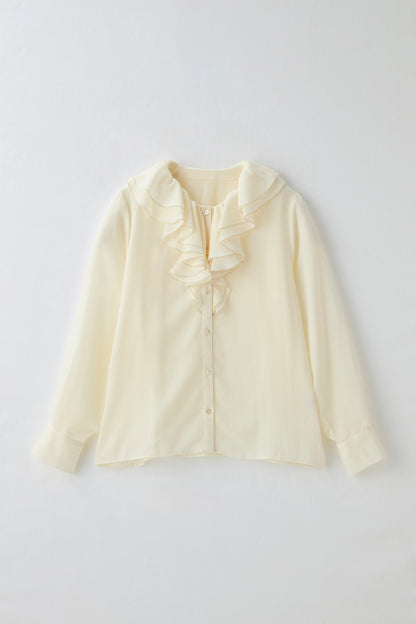 Blossom frill blouse（Ivory）