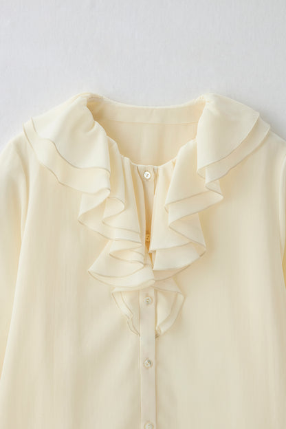 Blossom frill blouse（Ivory）