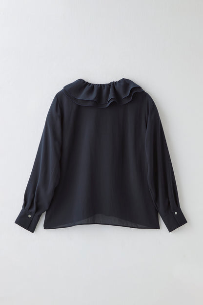 Blossom frill blouse（Navy）