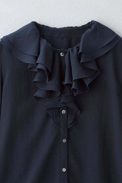 Blossom frill blouse（Navy）