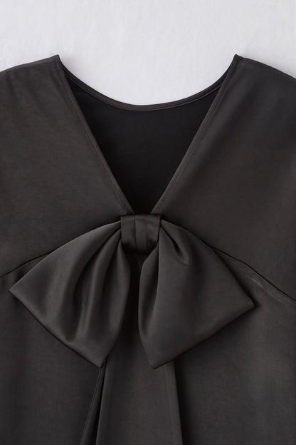 Back ribbon tops（Black）