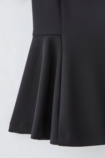 Office jersey peplum tops（Black）