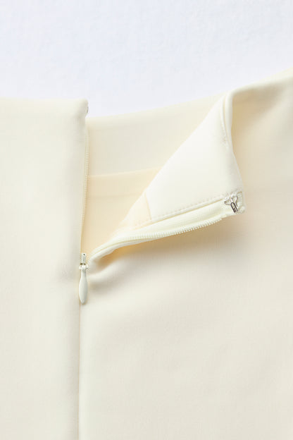 Office jersey peplum tops（Ivory）