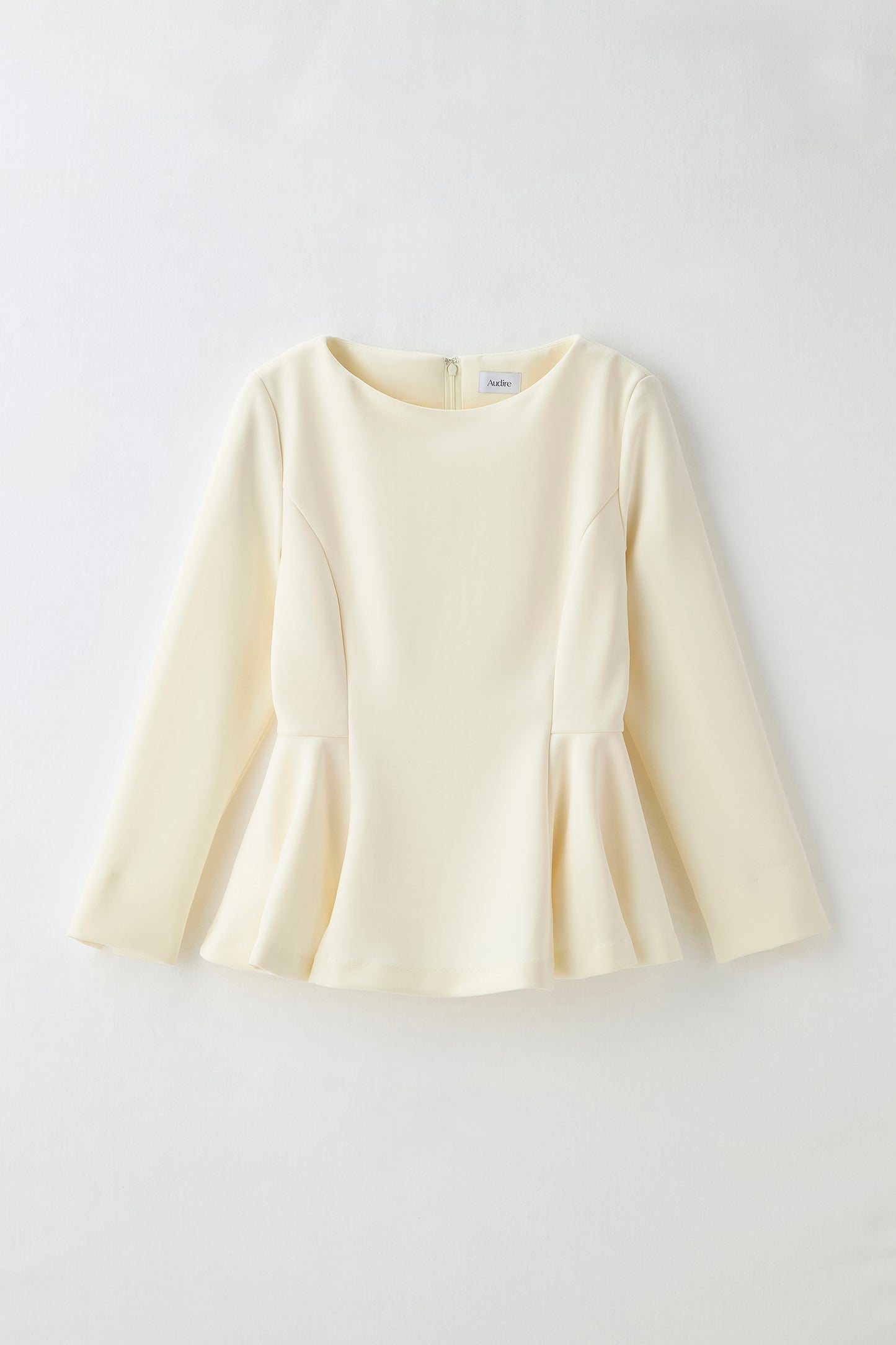 Office jersey peplum tops（Ivory）