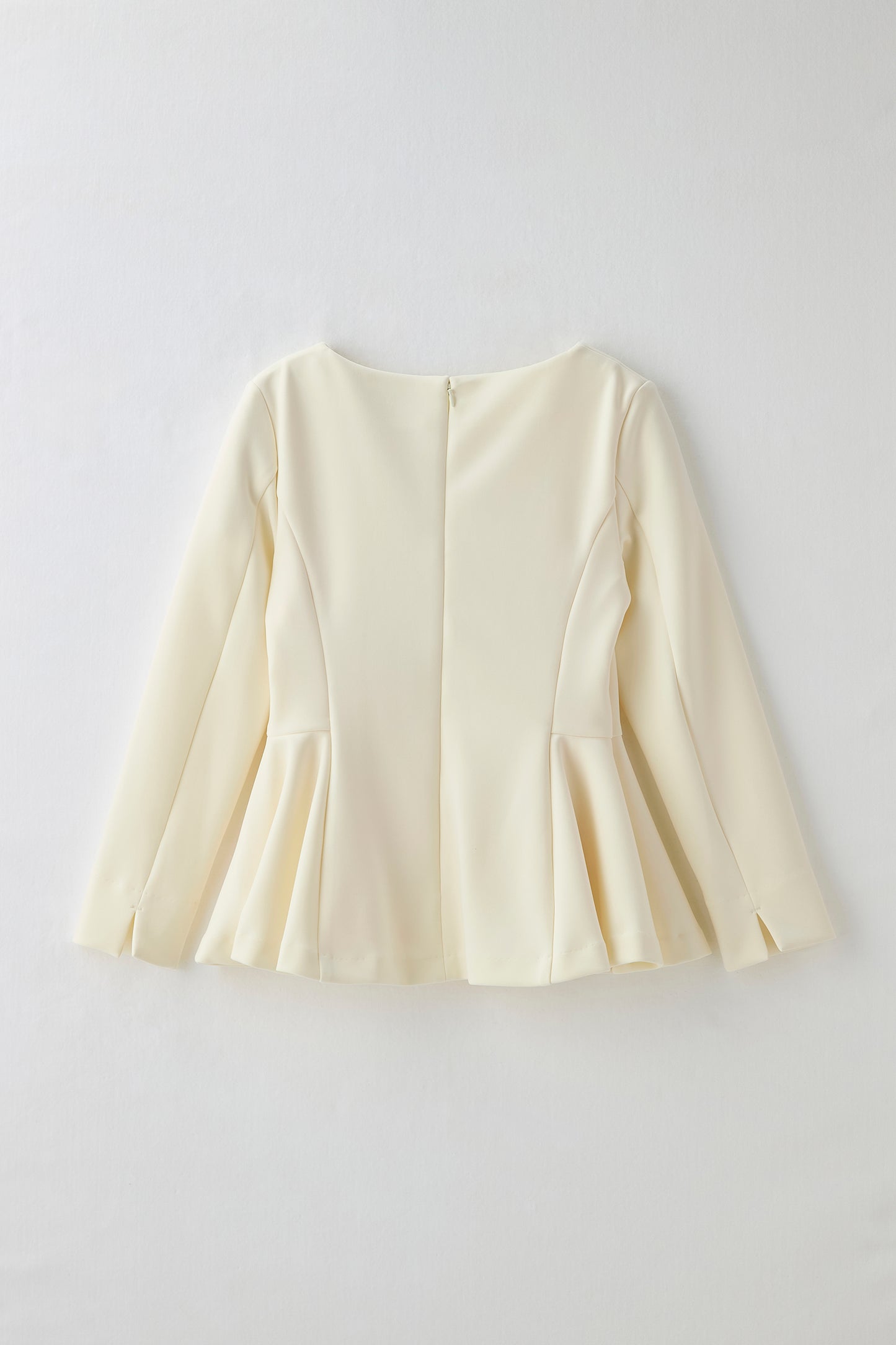 Office jersey peplum tops（Ivory）
