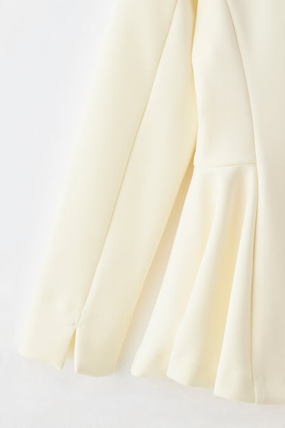 Office jersey peplum tops（Ivory）