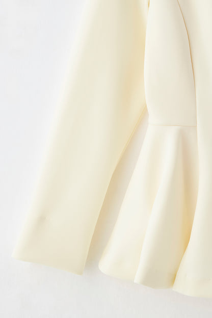 Office jersey peplum tops（Ivory）