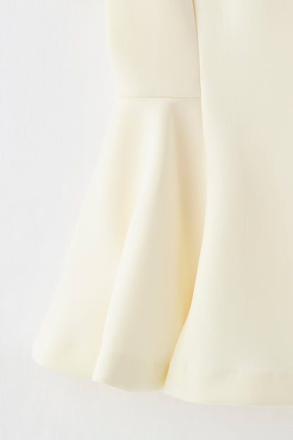 Office jersey peplum tops（Ivory）