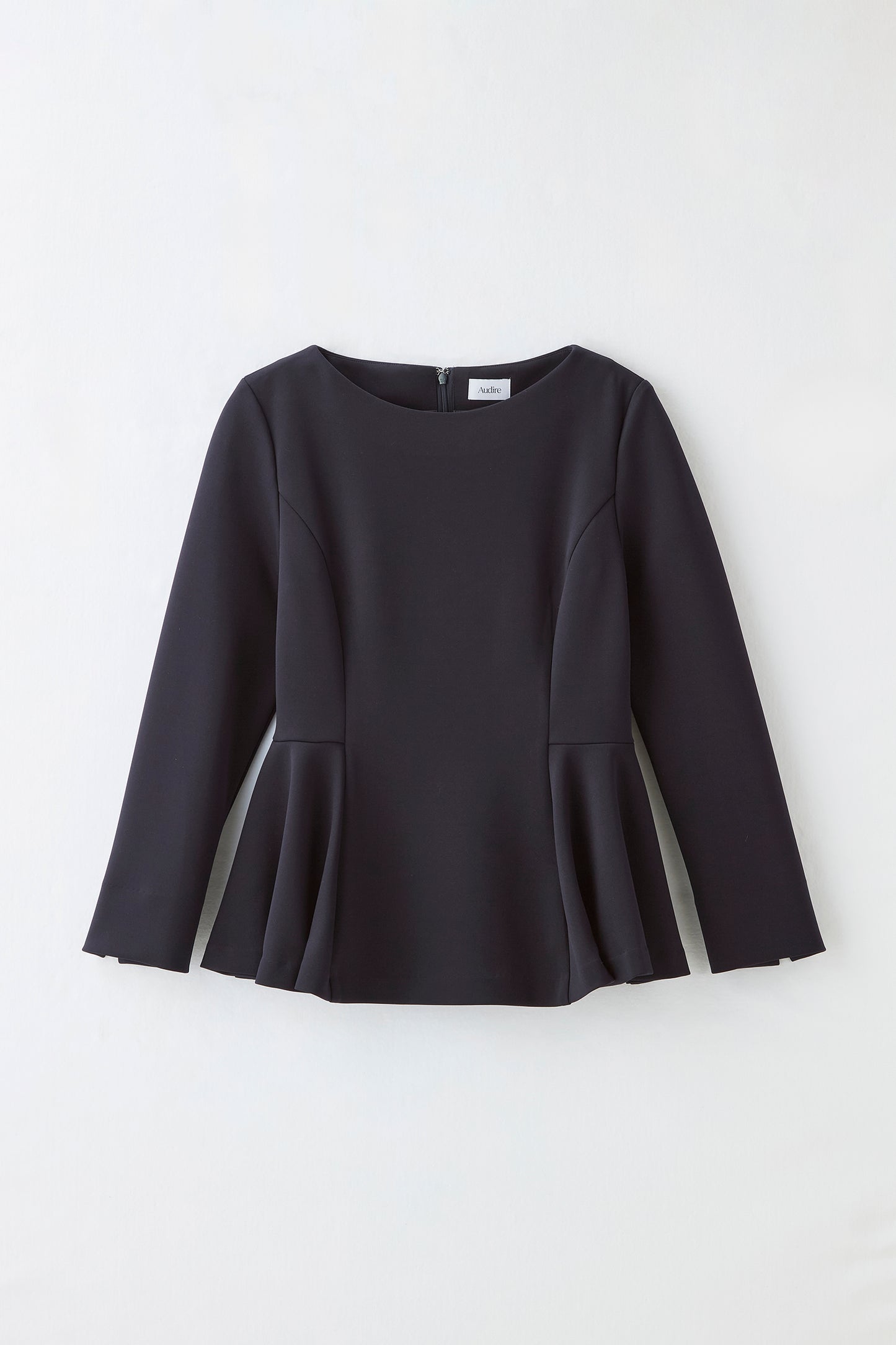 Office jersey peplum tops（Navy）