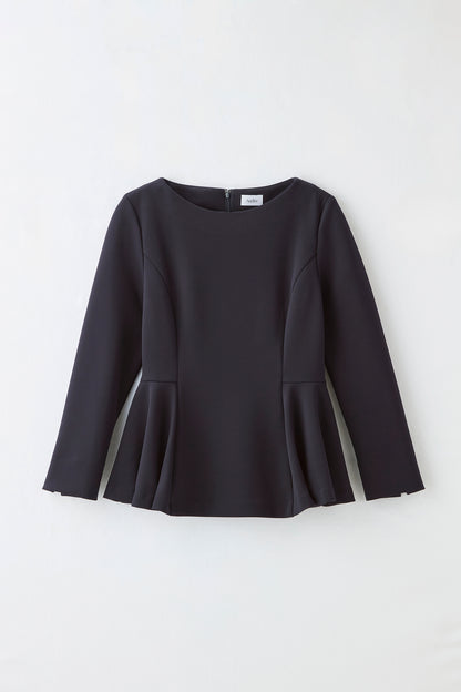 Office jersey peplum tops（Navy）