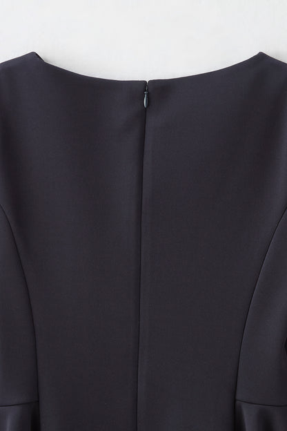 Office jersey peplum tops（Navy）