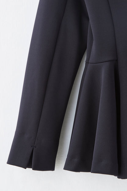 Office jersey peplum tops（Navy）