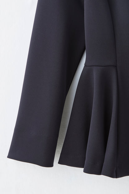 Office jersey peplum tops（Navy）