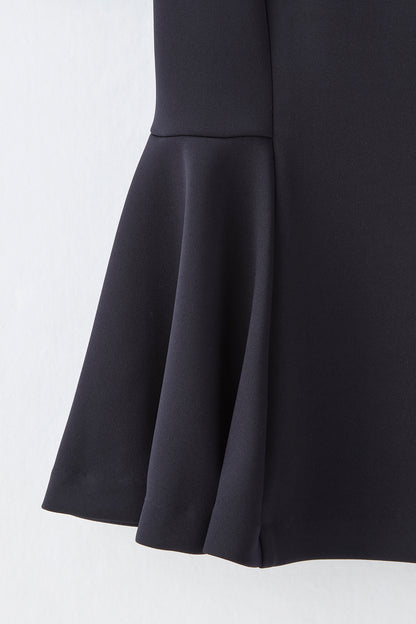 Office jersey peplum tops（Navy）