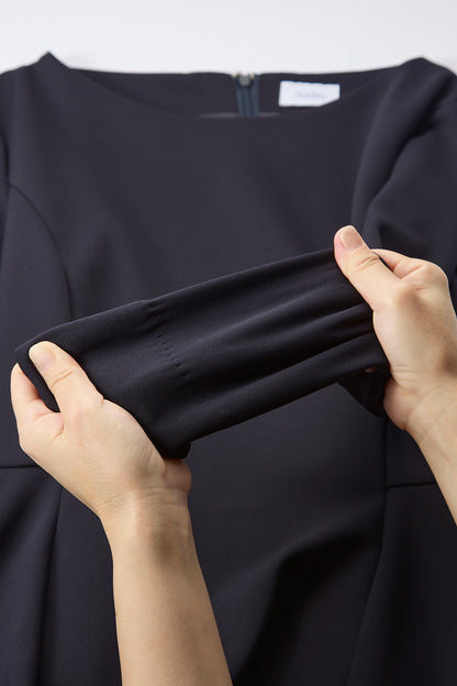 Office jersey peplum tops（Navy）