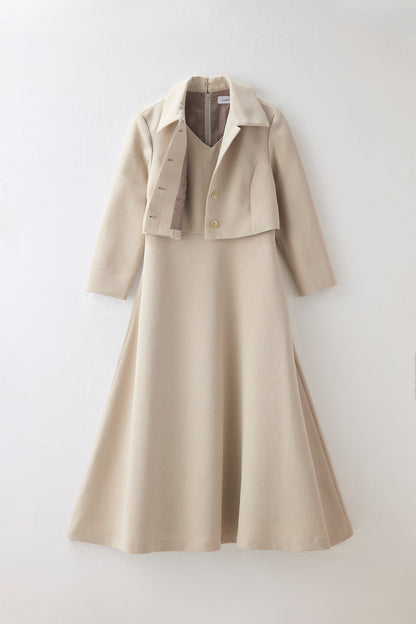 Layered jacket dress（Beige）