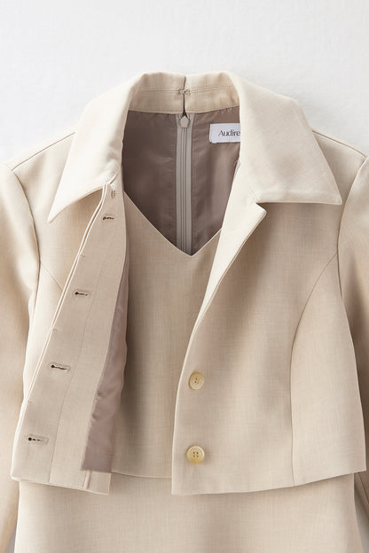Layered jacket dress（Beige）