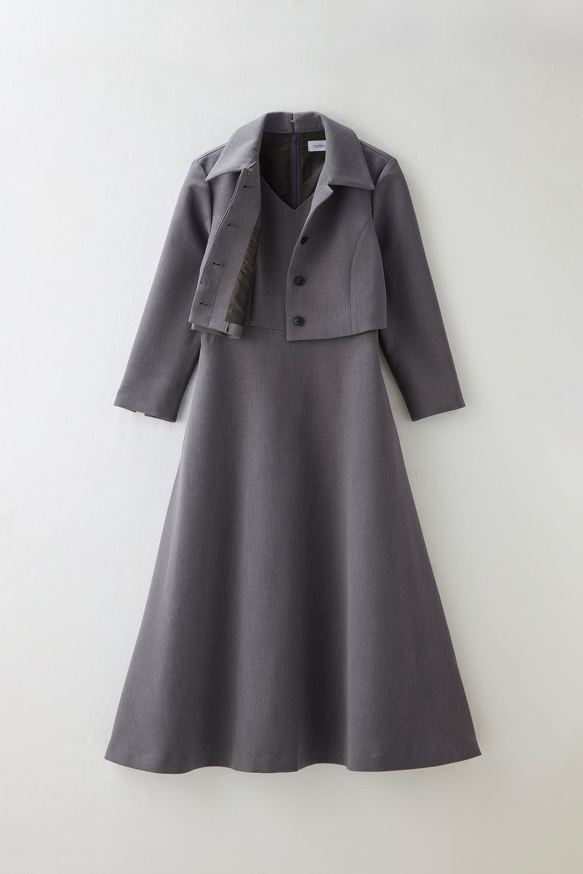 Layered jacket dress（Gray）
