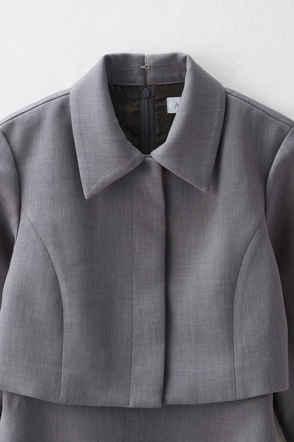 Layered jacket dress（Gray）