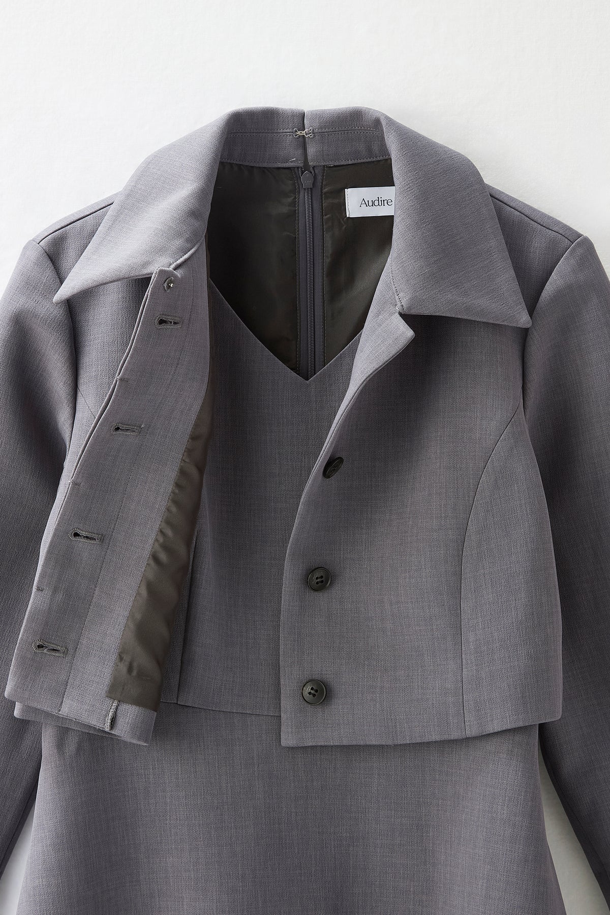 Layered jacket dress（Gray）